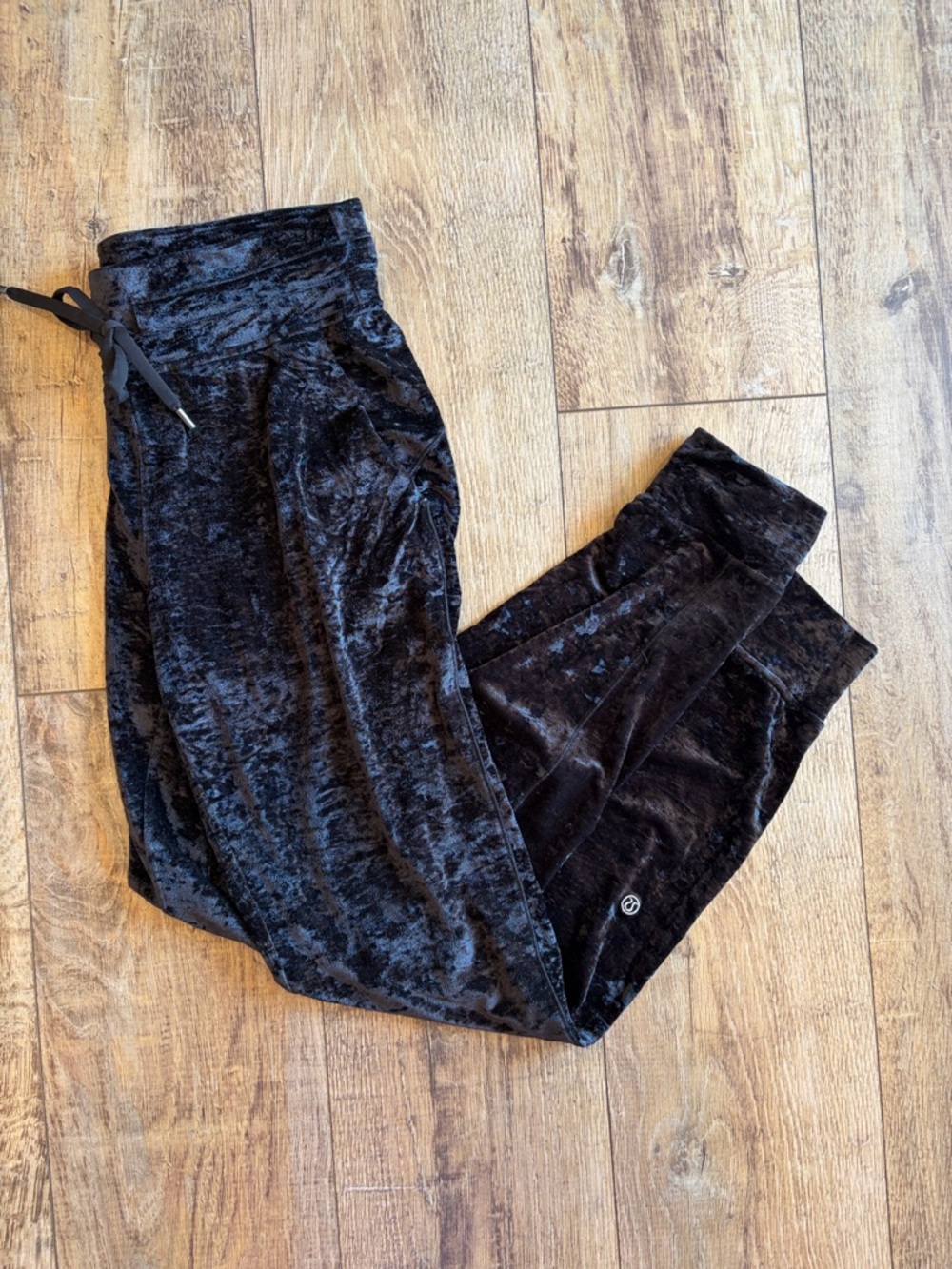 lululemon athletica Black Crushed Velvet Joggers